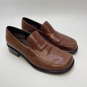 Franco Sarto Shoes Womens 7M Bocca Casual Loafers Comfort Brown Leather Slip On